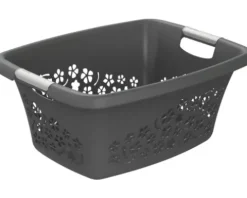 Wäschekorb Rotho Flowers 25 l anthrazit matt 1756508853WS
