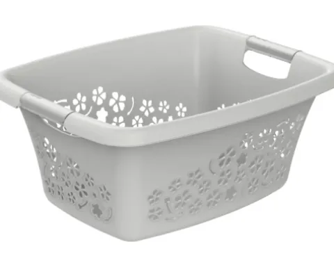 Wäschekorb Rotho Flowers 25 l grau matt 1756590002WS