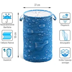 Wäschekorb Tautropfen Blau