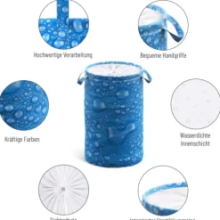 Wäschekorb Tautropfen Blau