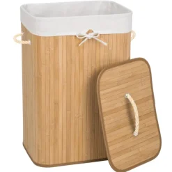 Wäschekorb tectake 42 x 31,5 x 60 cm aus Bambus beige