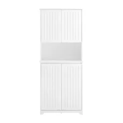 Wäscheschrank mit Wäschekorb und Regal in Weiß BZR150-W