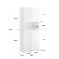 Wäscheschrank mit Wäschekorb und Regal in Weiß BZR150-W