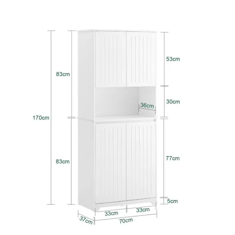 Wäscheschrank mit Wäschekorb und Regal in Weiß BZR150-W