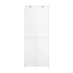 Wäscheschrank mit Wäschekorb und Regal in Weiß BZR150-W