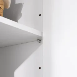 Wäscheschrank mit Wäschekorb und Regal in Weiß BZR150-W