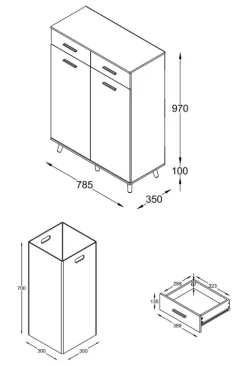Wäscheschrank Wäschetruhe Wäschebox Landos L