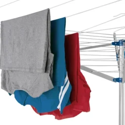 Wäschespinne aus Aluminium tectake 150 x 150 x 196 cm wetterfest grau