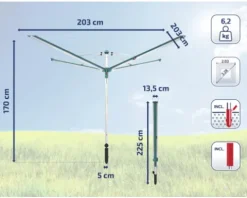 Wäschespinne Leifheit Linomatic 600 deluxe Cover Trockenlänge 60 m