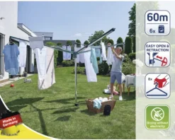 Wäschespinne Leifheit Linomatic 600 deluxe Cover Trockenlänge 60 m