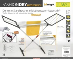 Wäscheständer Artweger by Juwel FashionDry Autostrech Trockenlänge 18 m obsidian grey 40114