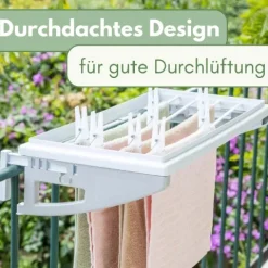 Wäscheständer Badewanne Wäscheständer Balkon Handtuchhalter Heizkörper Badheizkörper Handtuchhalter Heizungstrockner Balkonwäschetrockner inkl 10 Wäscheklammern
