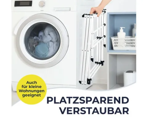 Wäscheständer EASYmaxx ausziehbar weiß