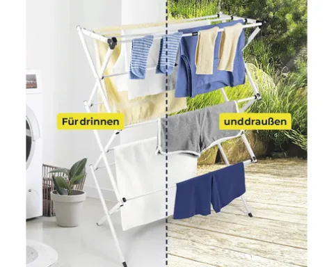 Wäscheständer EASYmaxx ausziehbar weiß