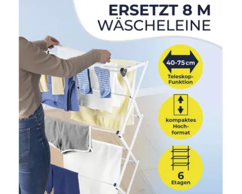 Wäscheständer EASYmaxx ausziehbar weiß