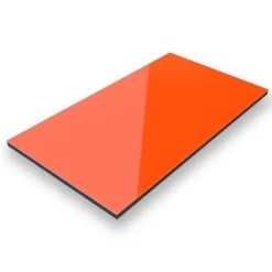 150x150cm - Aluverbundplatte Aluminiumverbund Orange RAL 2009 - 3 mm/0,3 mm