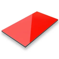 70x70cm - Aluverbundplatte Aluminiumverbund Rot RAL 3020 - 3 mm/0,3 mm