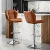 Yaheetech 2er Barhocker mit Rückenlehne , Retro-Braun