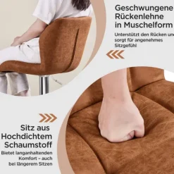 Yaheetech 2er Barhocker mit Rückenlehne , Retro-Braun