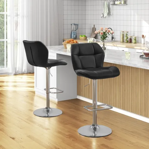 Yaheetech 2er Barhocker mit Rückenlehne , Schwarz