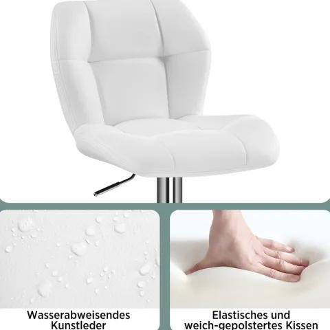 Yaheetech 2er Barhocker mit Rückenlehne , Weiß