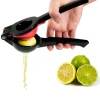 Zitronenpresse, Zitruspresse, Limettenpresse - SQUEEZY, (Black Edition) - Manuelle aus Aluminiumguss