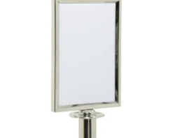 Absperrpfosten Aufsatz Informationsschild Classic Edelstahl DIN A4 chrom