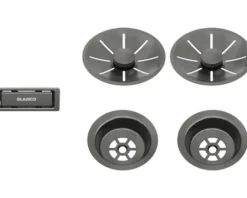 Ab-und Überlaufset Blanco satin dark steel 206901
