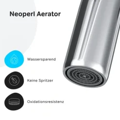AM.PM Küchenarmatur um 360 Grad drehbar, Küchenarmatur mit Einhebelmischer Hoher Auslauf F8F07000