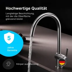 AM.PM Küchenarmatur um 360 Grad drehbar, Küchenarmatur mit Einhebelmischer Hoher Auslauf F8F07011
