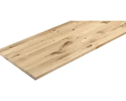 Arbeitsplatte Eiche massiv rustikale Sortierung schwarz gekittet mit durchgehenden Lamellen 2400 x 635 x 27 mm