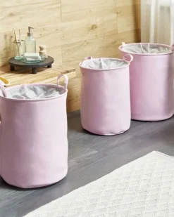 Aufbewahrungskorb 3er Set ARCHA Baumwolle Rosa