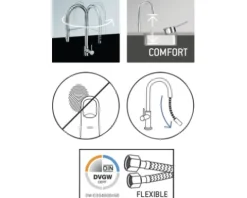AVITAL Küchenarmatur mit Handbrause ESTERIL schwarz matt
