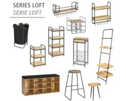 Barhocker Loft, 2er Set