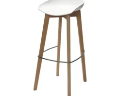 Barhocker Veba Keeve 88 x 47 x 53 cm Holz weiß niedrig