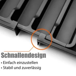 BigDean 2 Stück Besteckeinsatz aus Kunststoff in Schwarz – ausziehbarer Besteckkasten für Schubladen – Schubladen Organizer für einfache Aufbewahrung von Küchenutensilien geeignet
