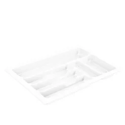 BigDean Universal Besteckeinsatz für Schubladen 40 cm - Zuschneidbar - 330x490mm - Schubladeneinsatz aus Kunststoff, Besteckkasten weiß, Made in Europe