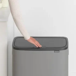 Brabantia Hochwertiger Abfallsammler Mit Touch Öffnung 2 x 30 Liter HxBxT 65,6 x 54,5 x 31 cm Grau