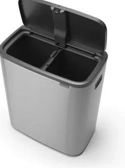 Brabantia Hochwertiger Abfallsammler Mit Touch Öffnung 2 x 30 Liter HxBxT 65,6 x 54,5 x 31 cm Edelstahl