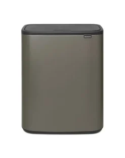 Brabantia Hochwertiger Abfallsammler Mit Touch Öffnung 2 x 30 Liter HxBxT 65,6 x 54,5 x 31 cm Platin