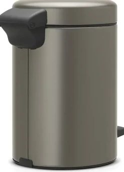 Brabantia Klassischer Tretmülleimer Mit Soft Verschluss 3 Liter HxBxT 26,4 x 16,8 x 23,5 cm Metall Platin
