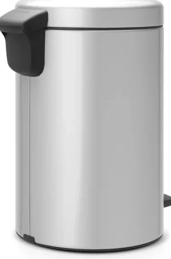 Brabantia Klassischer Tretmülleimer Mit Soft Verschluss 12 Liter HxBxT 41,1 x 25,1 x 33,8 cm Metall Metallik Grau