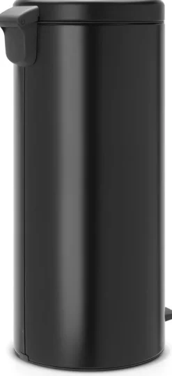 Brabantia Klassischer Tretmülleimer Mit Soft Verschluss 30 Liter HxBxT 67,9 x 29,3 x 38 cm Metall Metallik Schwarz