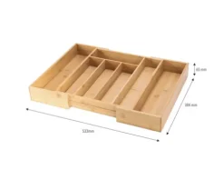 CENTA Besteckeinsatz flexibel BxTxH 33,3-53,3 x 38,4 x 6,5 cm aus Bambus