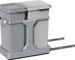 EKO Einbaumülleimer Deco Anzahl Fächer 2 20 Liter 15 Liter grau
