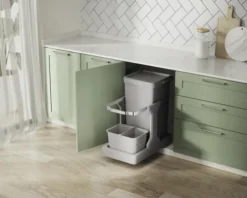 EKO Einbaumülleimer Deco Anzahl Fächer 2 20 Liter 4 Liter grau