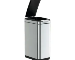 EKO Mülleimer mit Klappdeckel Tina Touch 30 l silber matt