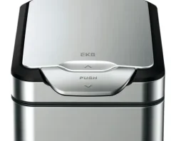 EKO Mülleimer mit Klappdeckel Tina Touch 30 l silber matt