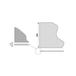 Emuca Antirutschmatte für Schublade, Diamond, Länge 20m x 480mm, Kunststoff, Anthrazitgrau