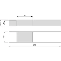 Emuca Schubladenorganisator Orderbox, 100x470mm, Stahl und Holz, Anthrazitgrau